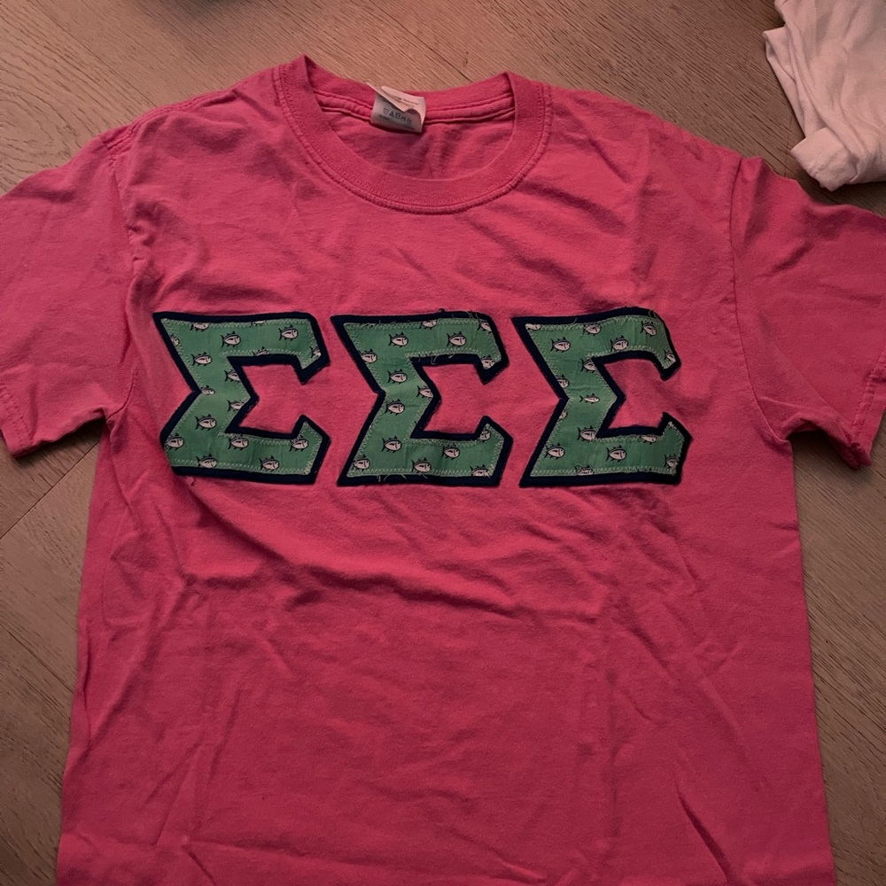 Tri sigma stitch letter tee